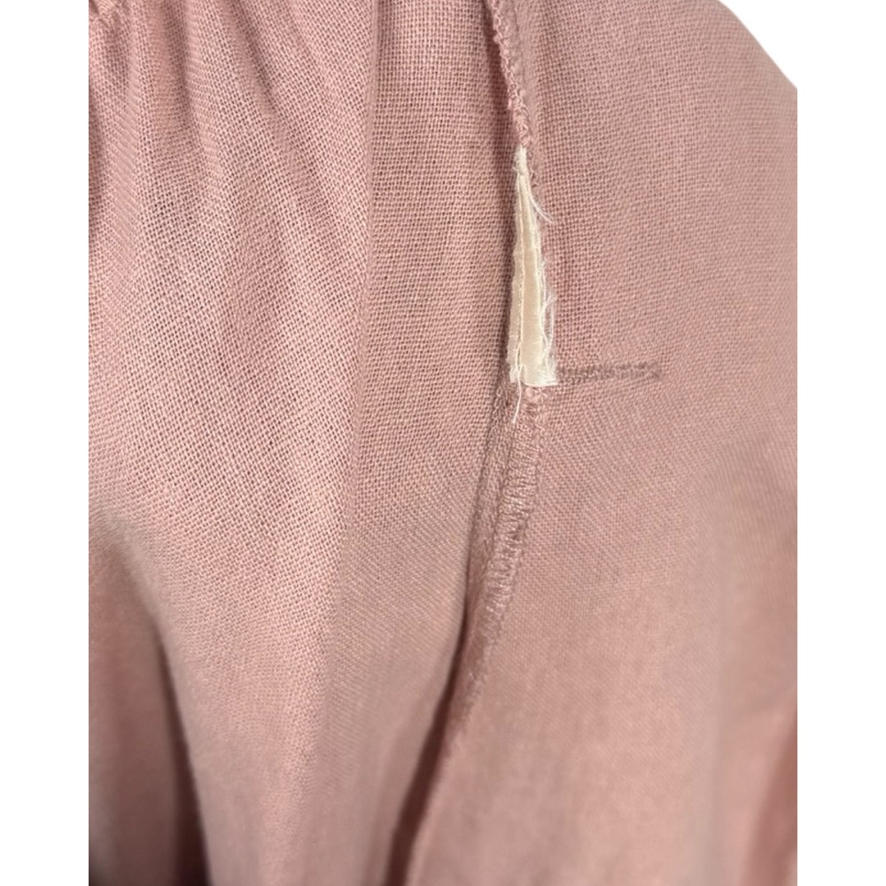 Pilcro Anthropologie Pink Smocked Wide Leg Jumpsuit Womens Small Linen Blend - Picture 10 of 10